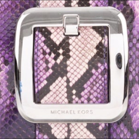 Michael Kors Purple Snakeskin Sutton Clutch - Picture 7 of 7
